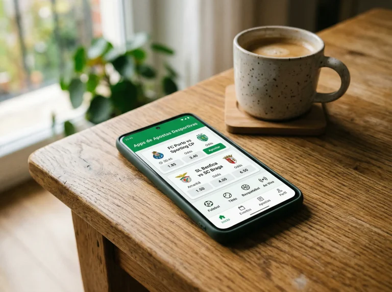 Smartphone com aplicação de apostas desportivas no ecrã