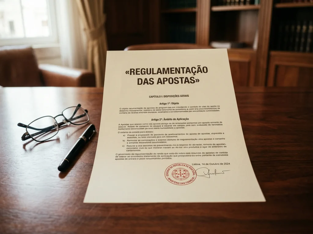 Documento legislativo português sobre regulamentação de jogo online