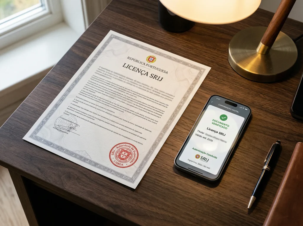 Verificação de licença SRIJ para apostas desportivas em Portugal