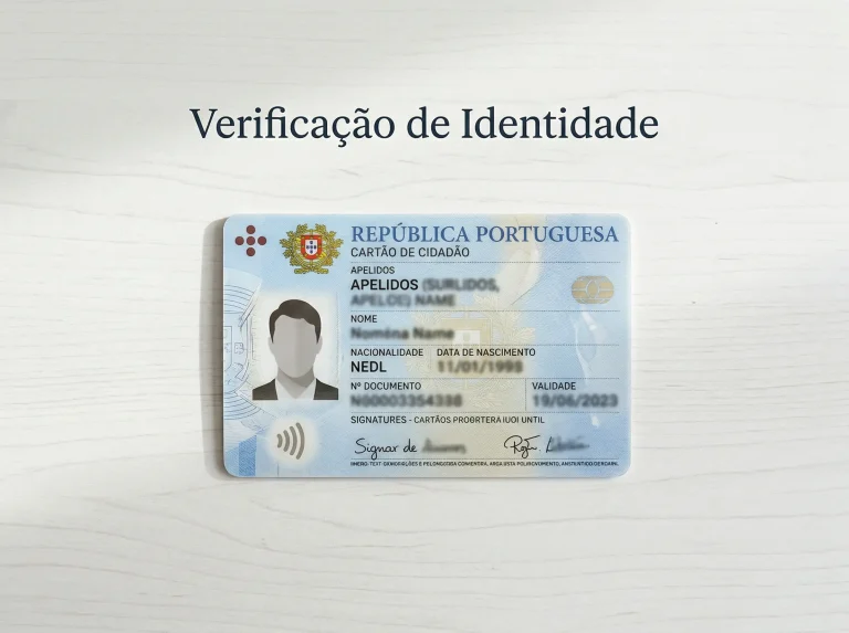 Cartão de Cidadão português sobre uma secretária